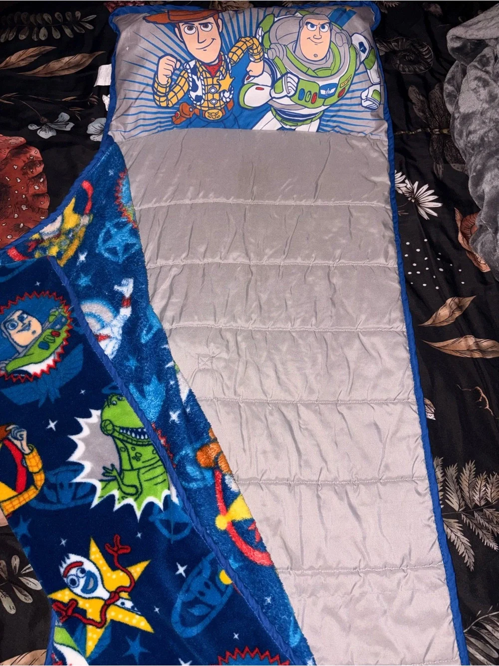 Disney Toy Story Toddler Nap Mat Slumber Bag Pillow Buzz Woody Forky NWOT